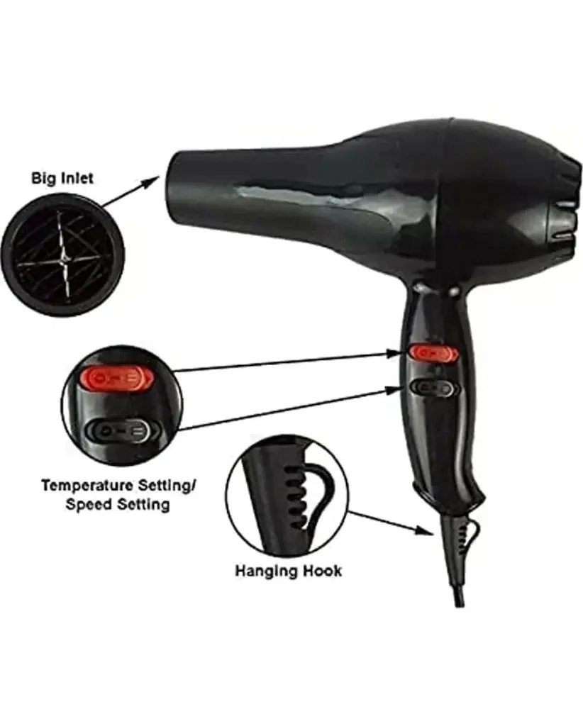 1800W Professional Hair Dryer with Styling Nozzle | 2 Speed & 3 Heat Settings | Salon-Style Fast Drying & Easy Storage - Image 3