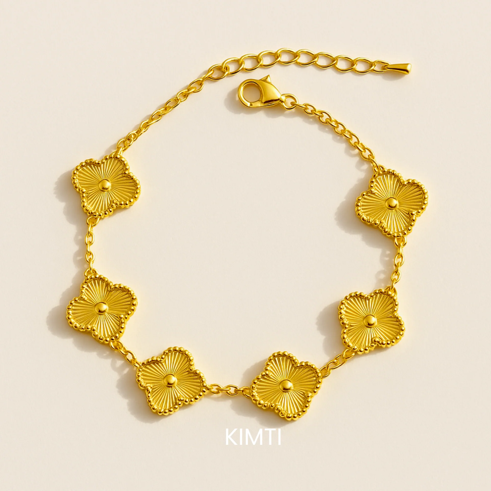 18k Gold Plated Clover Wraparound Bracelet - Image 13
