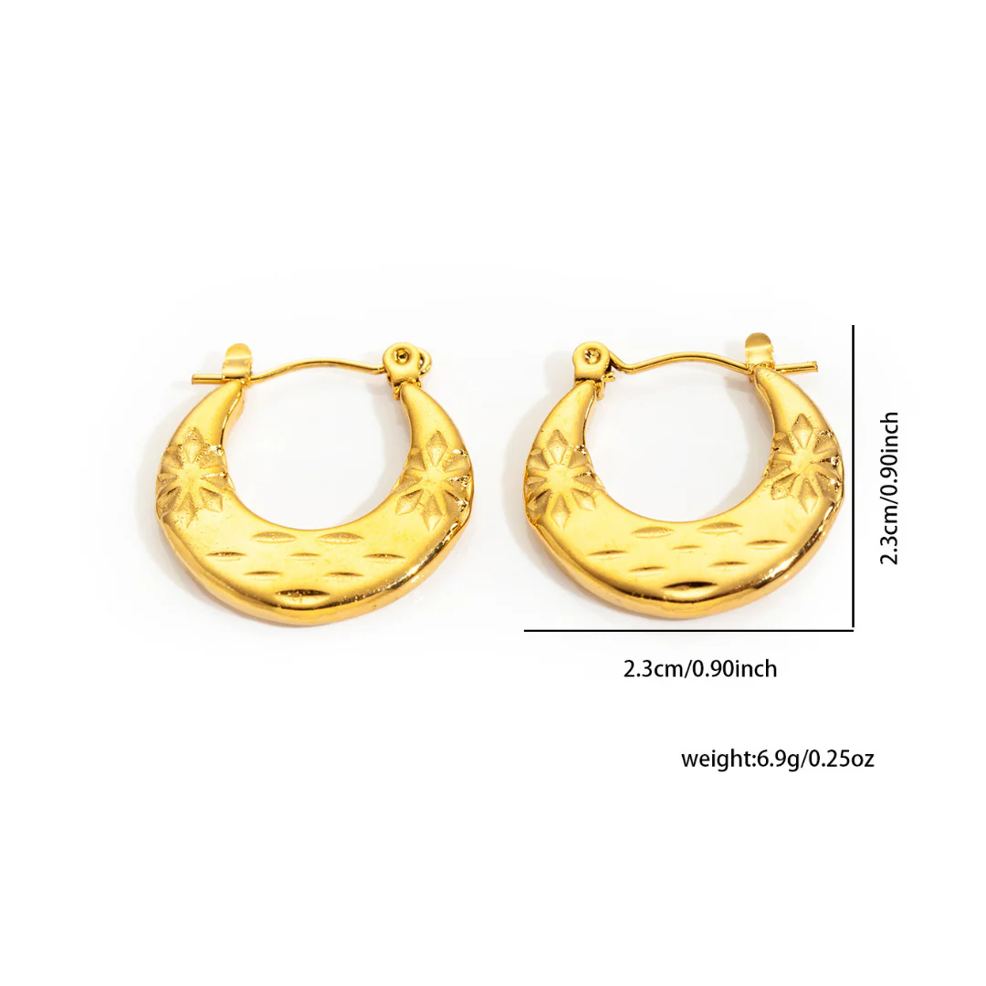 18K Gold Plated Gold Plated Vintage Hoops Anti Tarnish Earring - Image 2