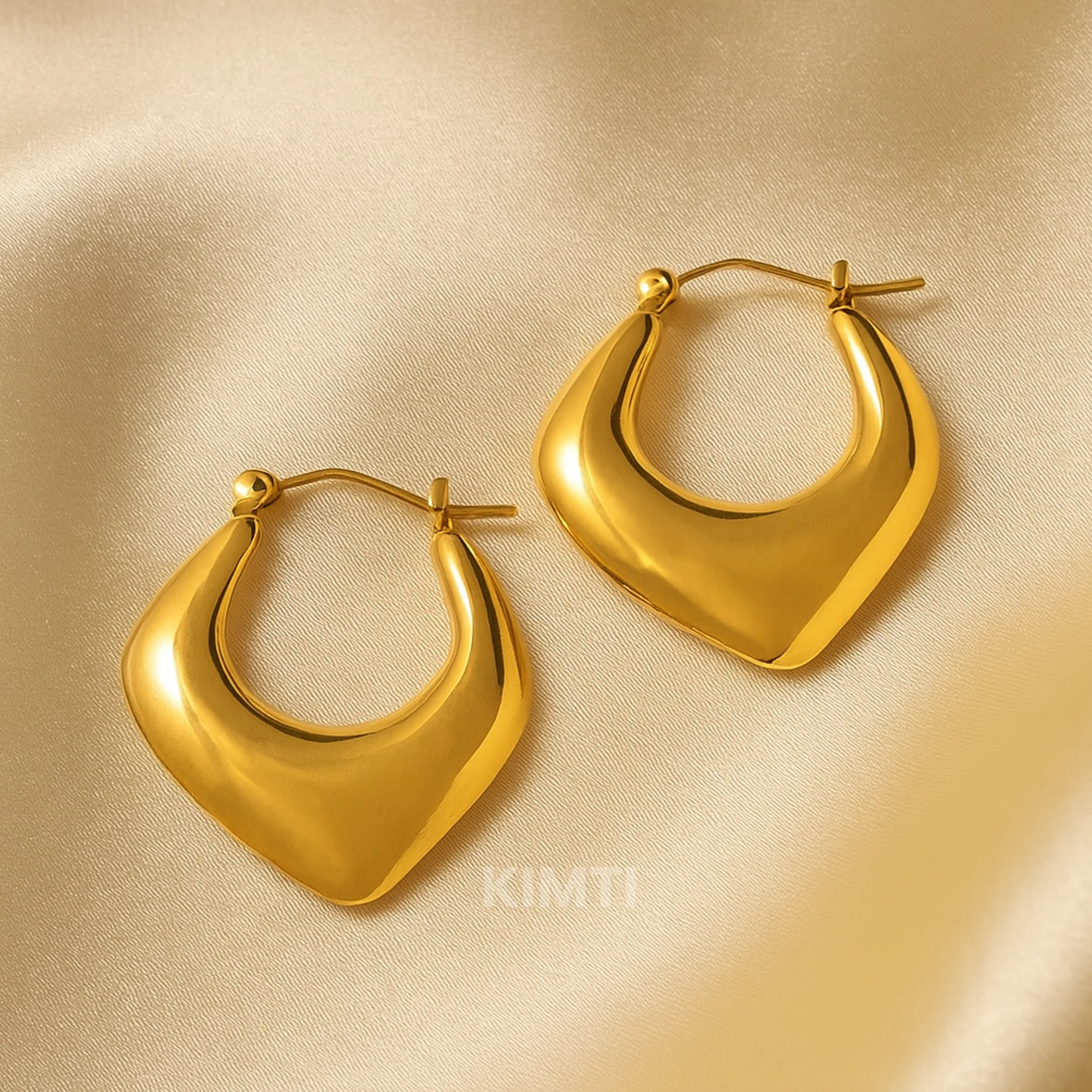 18K Gold Plated Hoops Anti Tarnish Earring - Image 3