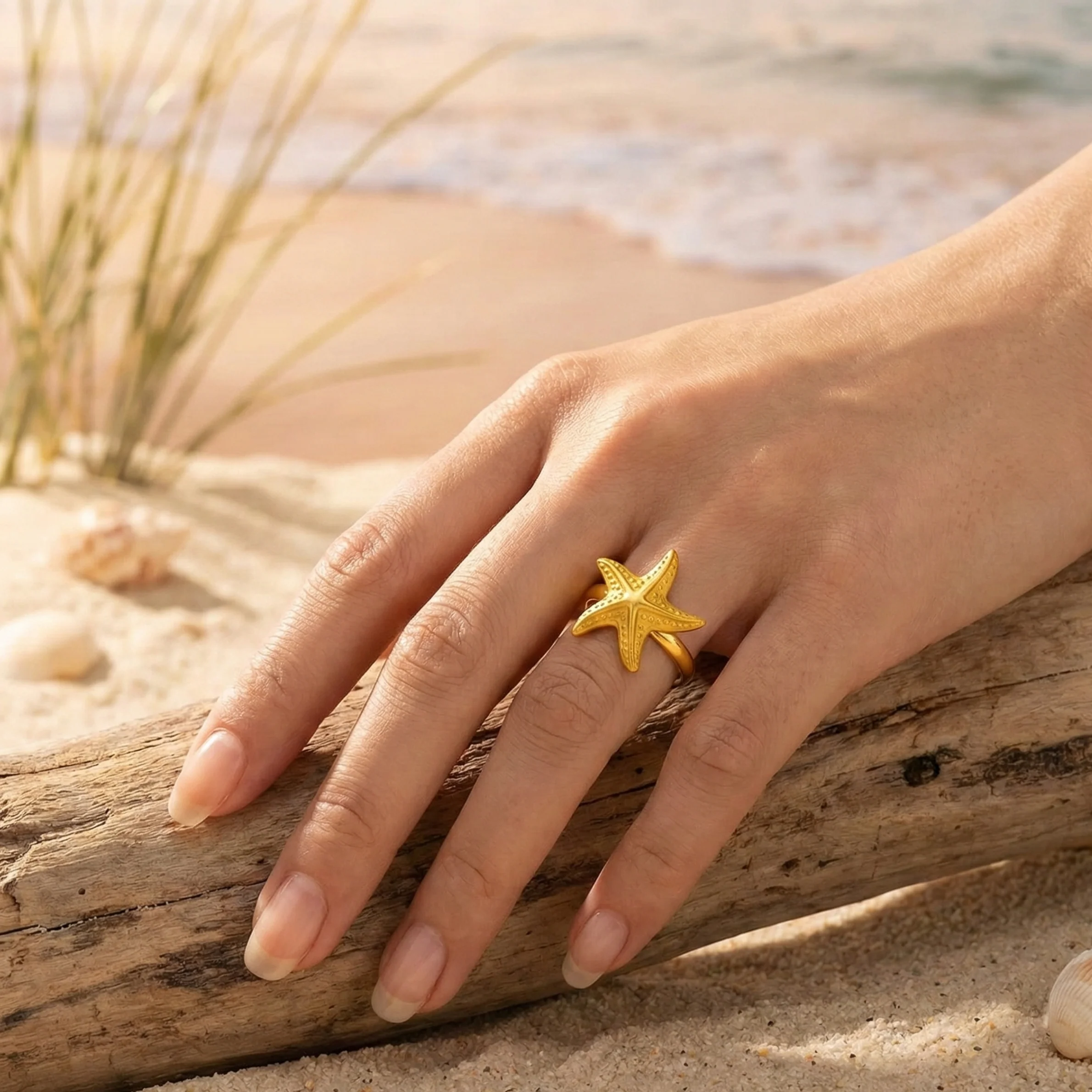18k Gold Plated Mermaid’s Star Ring - Image 3