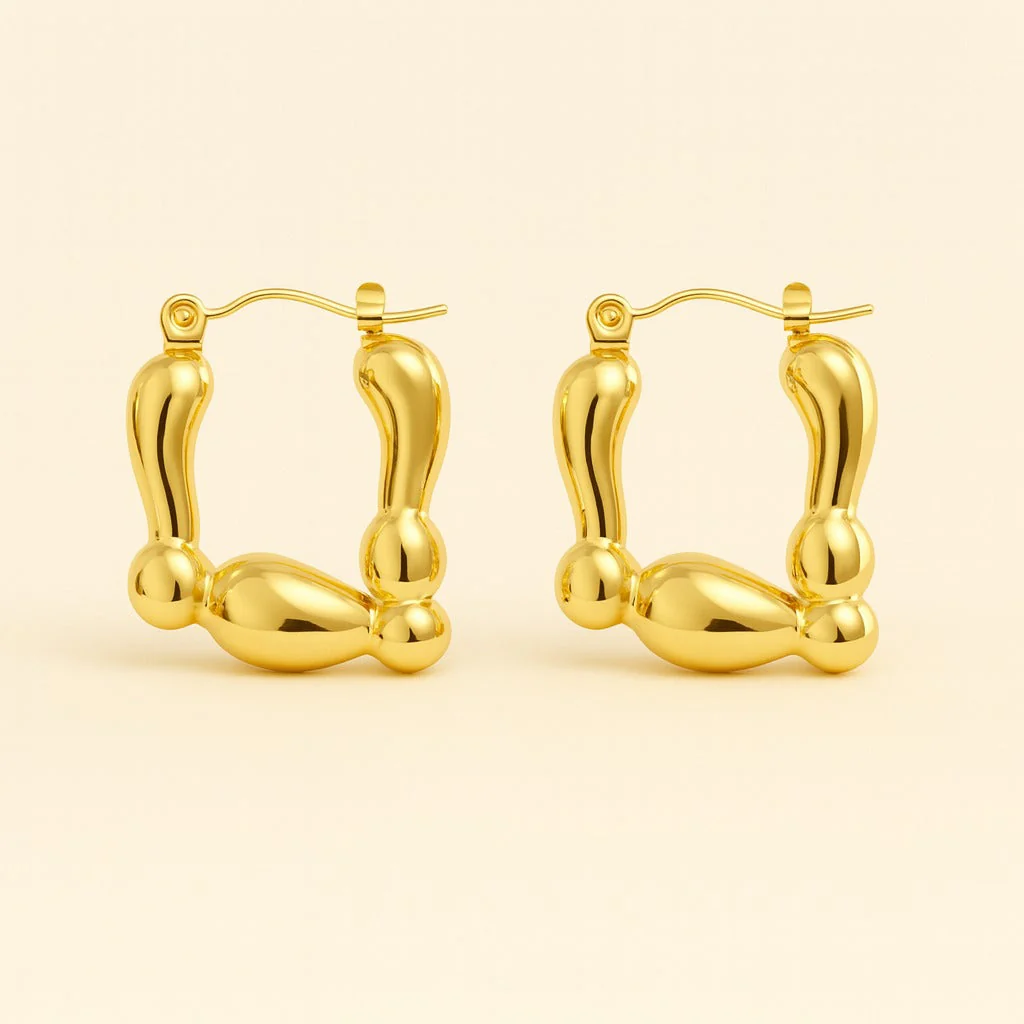 18k gold plated Orbique Hoops earring