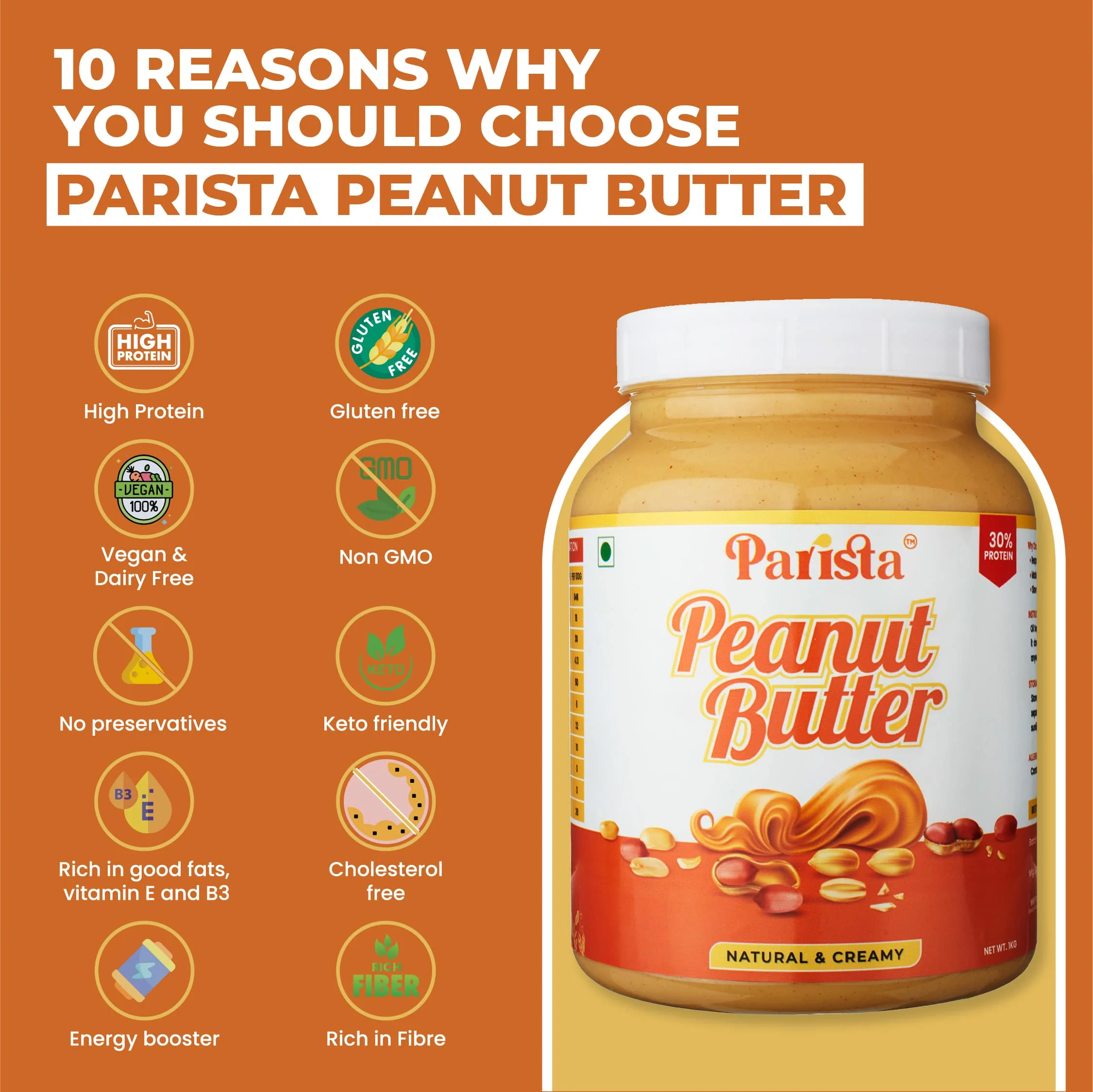 1KG Natural & Creamy Peanut Butter - Image 4