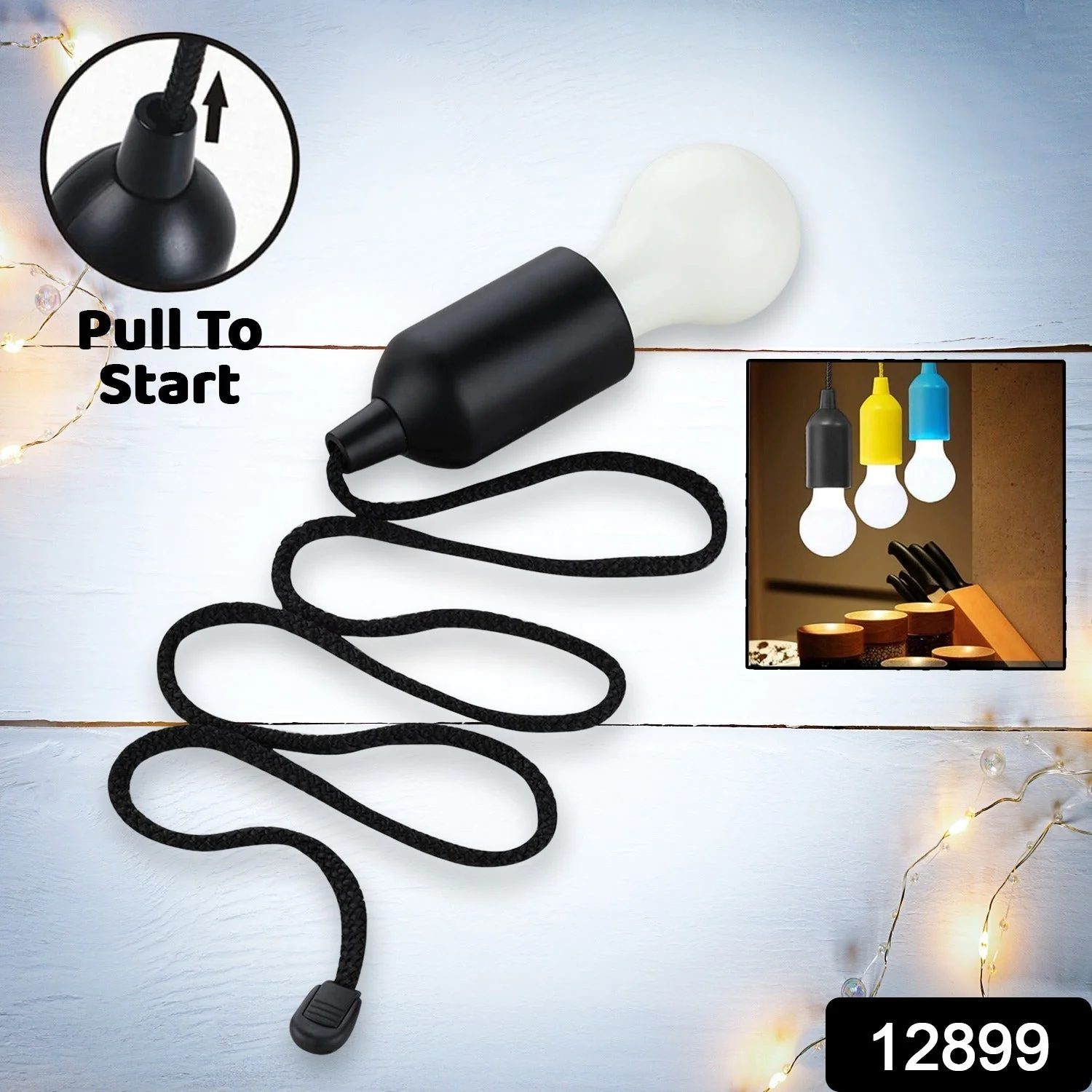 pcs LED Bulbs Pull Cord Light LED Pull Cord Light Hanging LED Bulb Pull Wire Drawstring Light Bulb Black LED Pendant Lights - Image 2