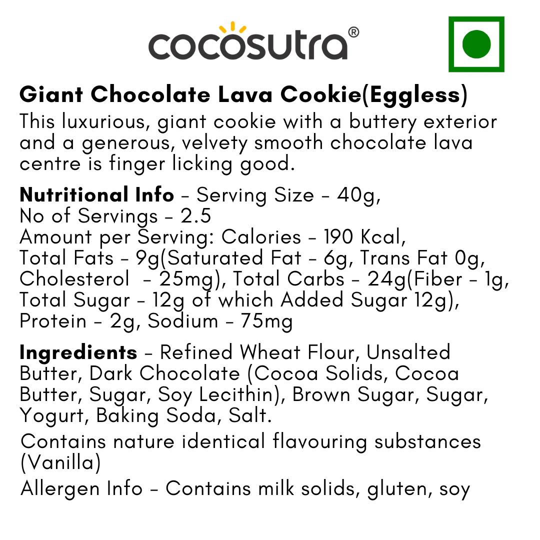 1x Giant Chocolate Lava, 100g (eggless) - Image 2