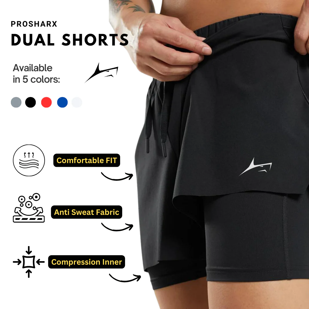 2 in 1 Dual Shorts with Inner Compression - Image 10