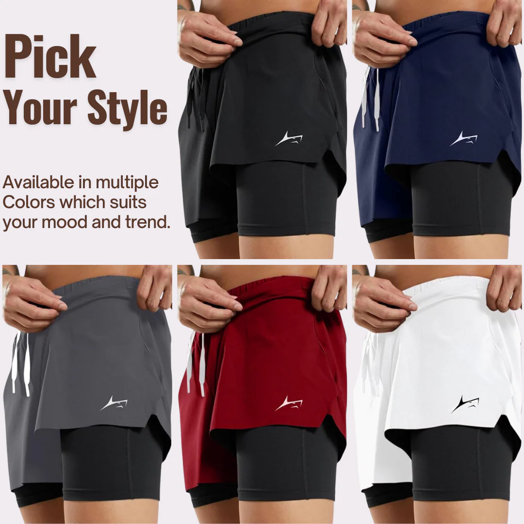 2 in 1 Dual Shorts with Inner Compression - Image 7