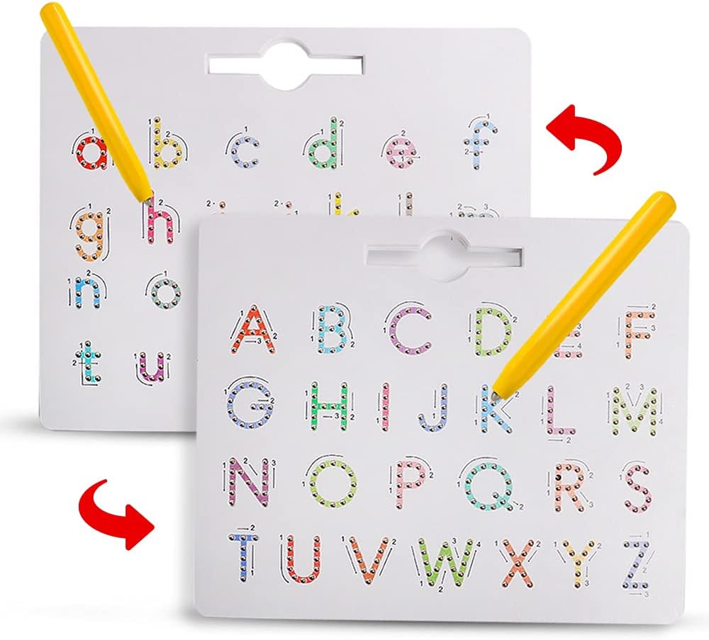 2-in-1 Magnetic Alphabet Tracing Board for Kids - Capital and Small Alphabets - Image 2