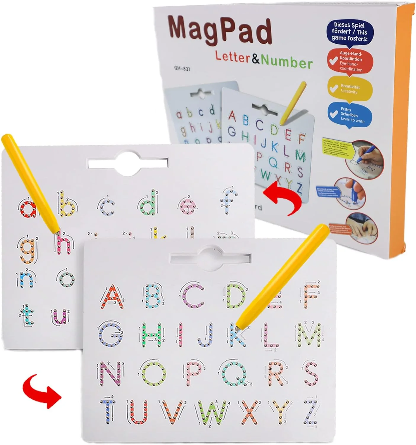 2-in-1 Magnetic Alphabet Tracing Board for Kids - Capital and Small Alphabets - Image 9