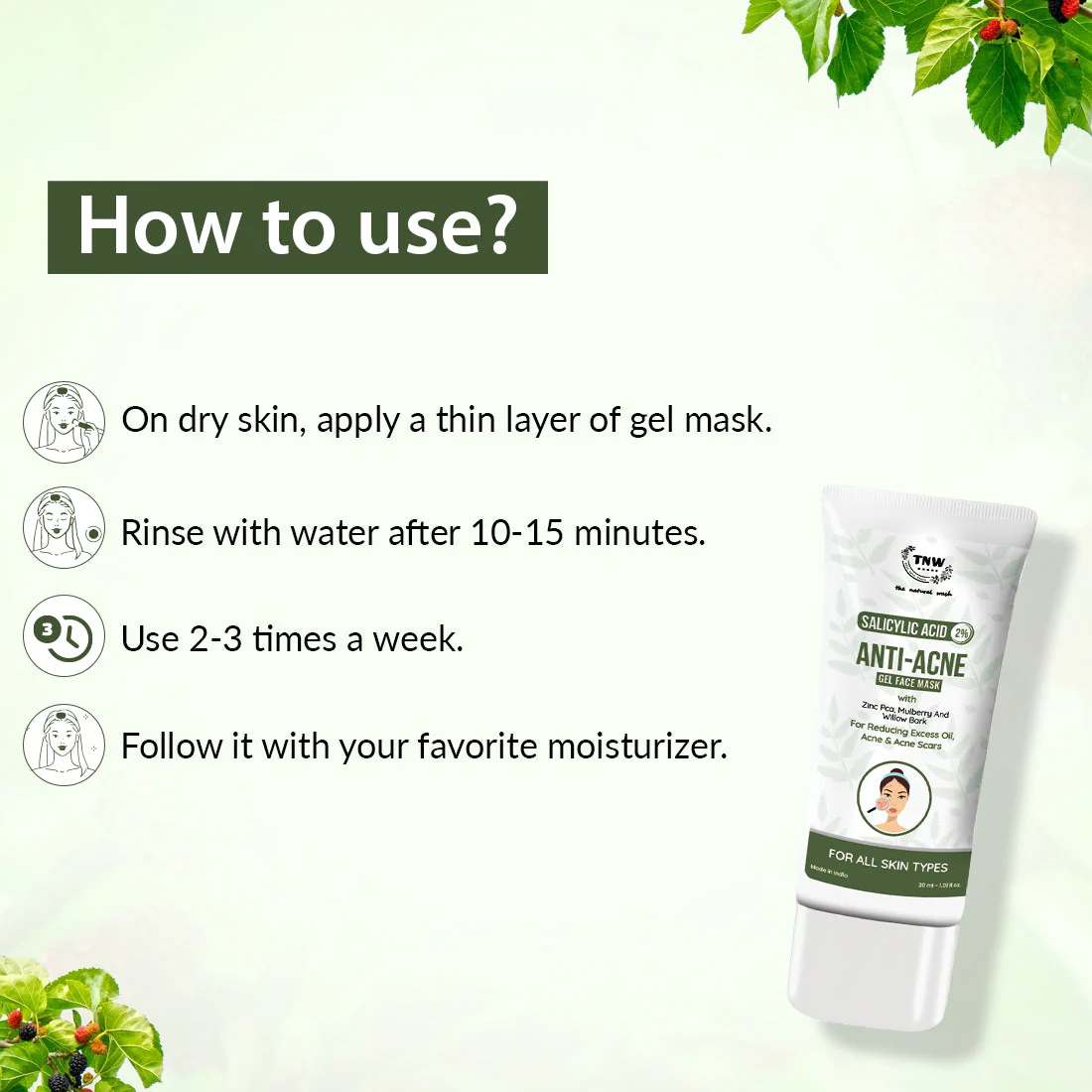 2% Salicylic Acid Anti-acne Gel Face Mask for Spot-free Skin (SC) - Image 5