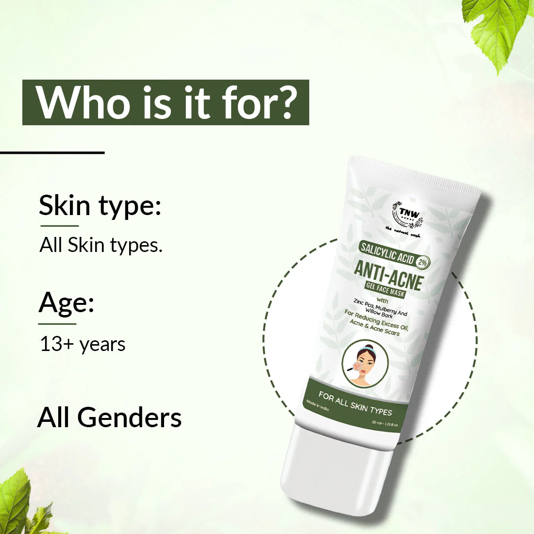 2% Salicylic Acid Anti-acne Gel Face Mask for Spot-free Skin (SC) - Image 6
