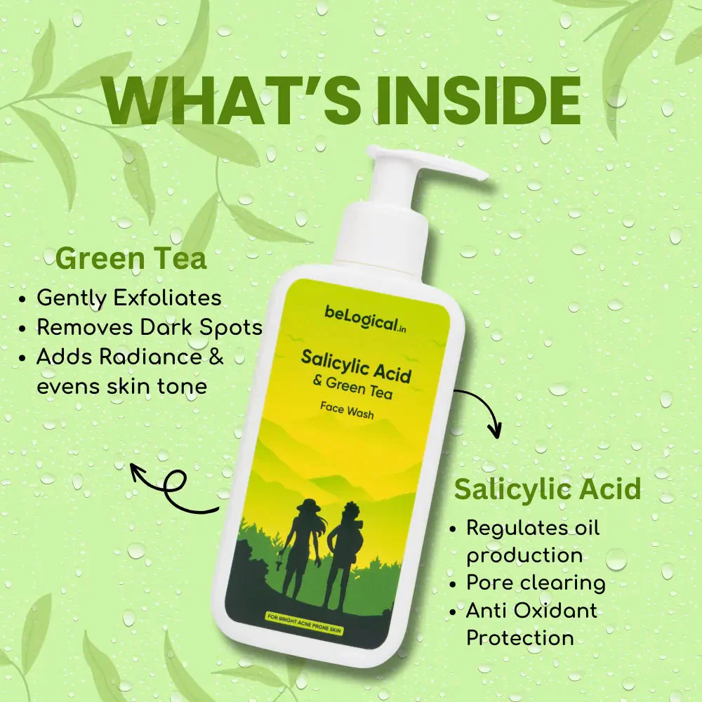 2% Salicylic + Green Tea Extract Face Wash Gel | Acne Treatment | Oil Control | Pore-clearing | 200ml - Image 5
