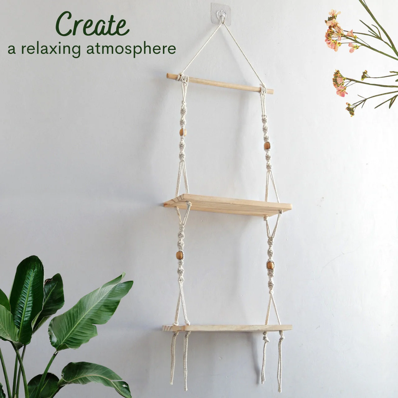2-Tier Macrame Hanging Shelf - Image 7