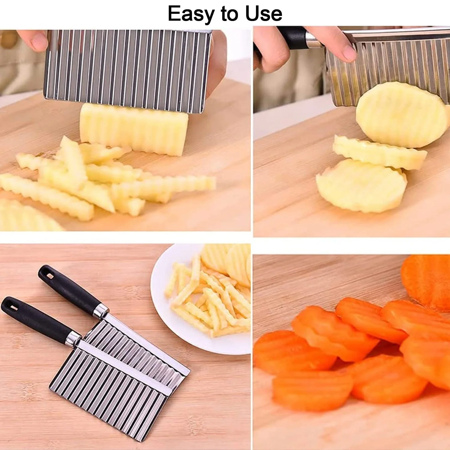 2008 Stainless Steel Vegetable Salad Chopping Knife Crinkle Cutters - Image 8