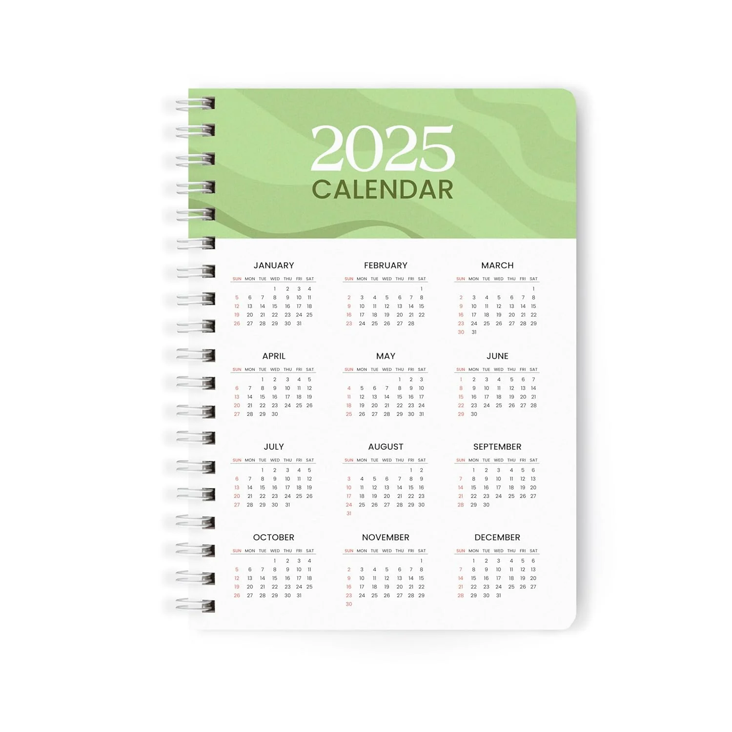2025 Wiro Hardcover Diary with Calendar (Green) - Image 2