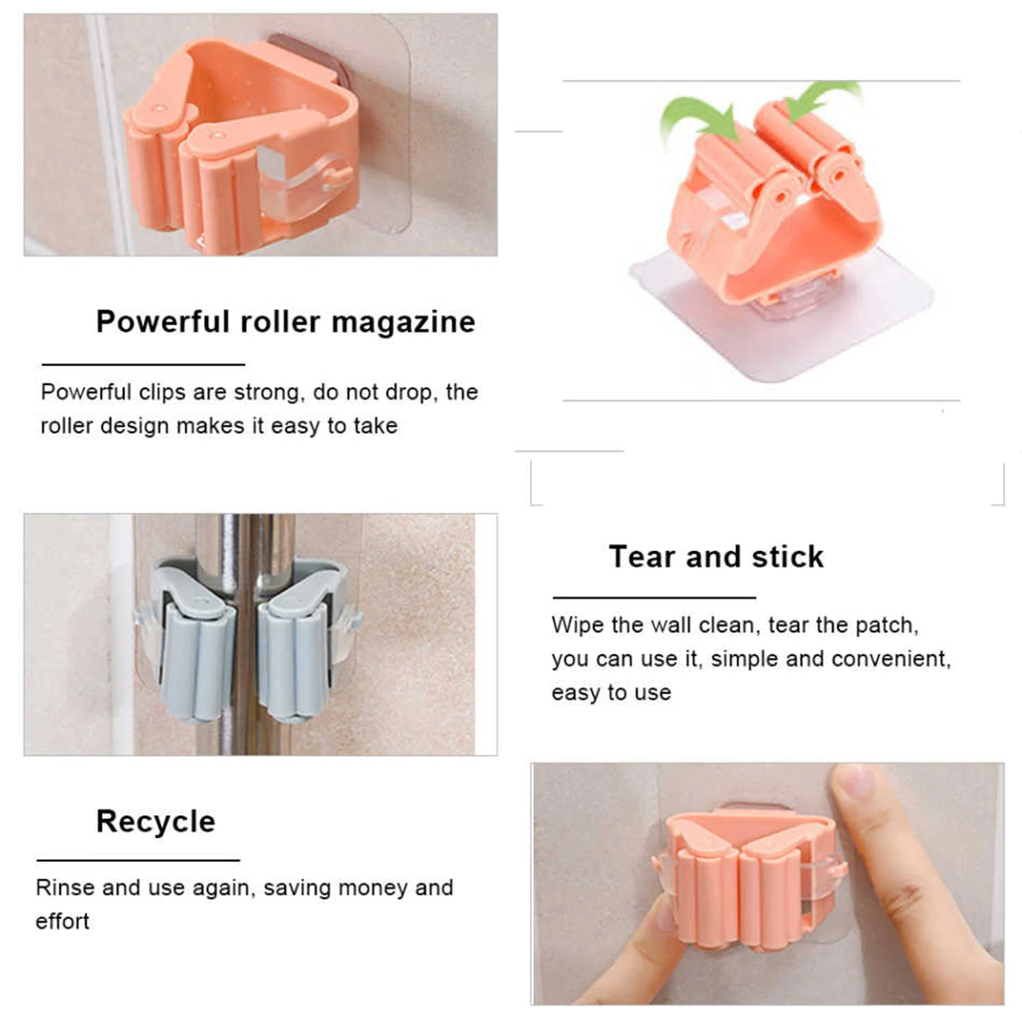 Magic Sticker Series Self Adhesive Mop and Broom Holder - Image 5