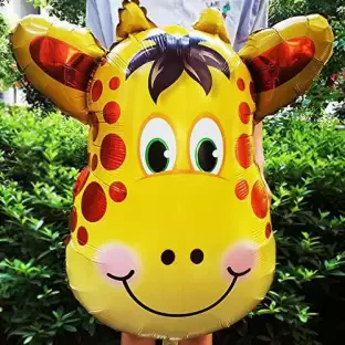 22 Inch Cute Giraffe Head Shape Foil Balloon (Multicolor) (Pack of 1) - Image 2
