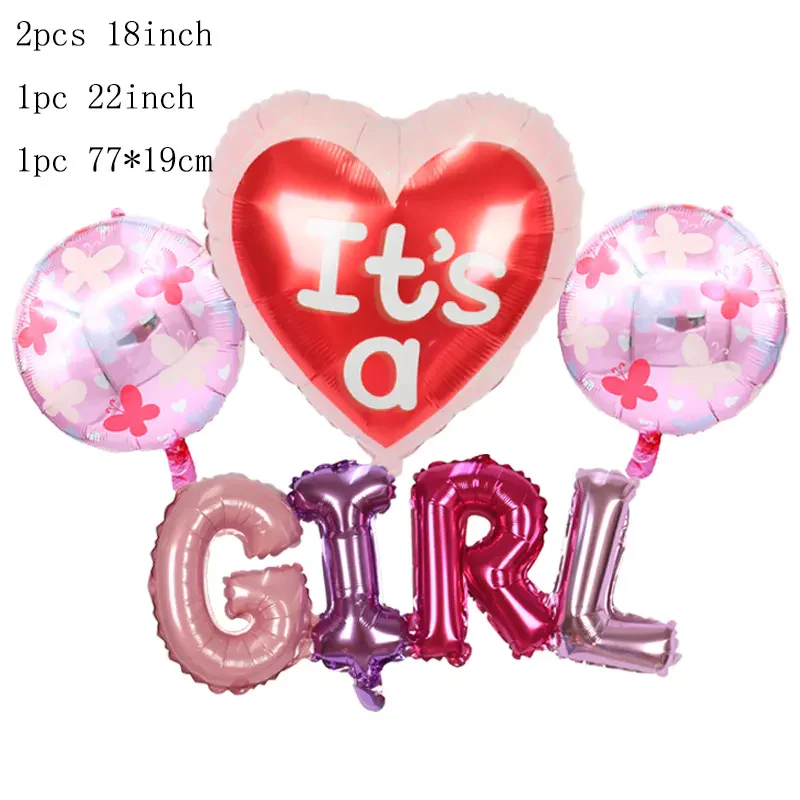 22 Inch Its A Girl Decoration Foil Balloons (Multicolor) (Pack of 4) - Image 4