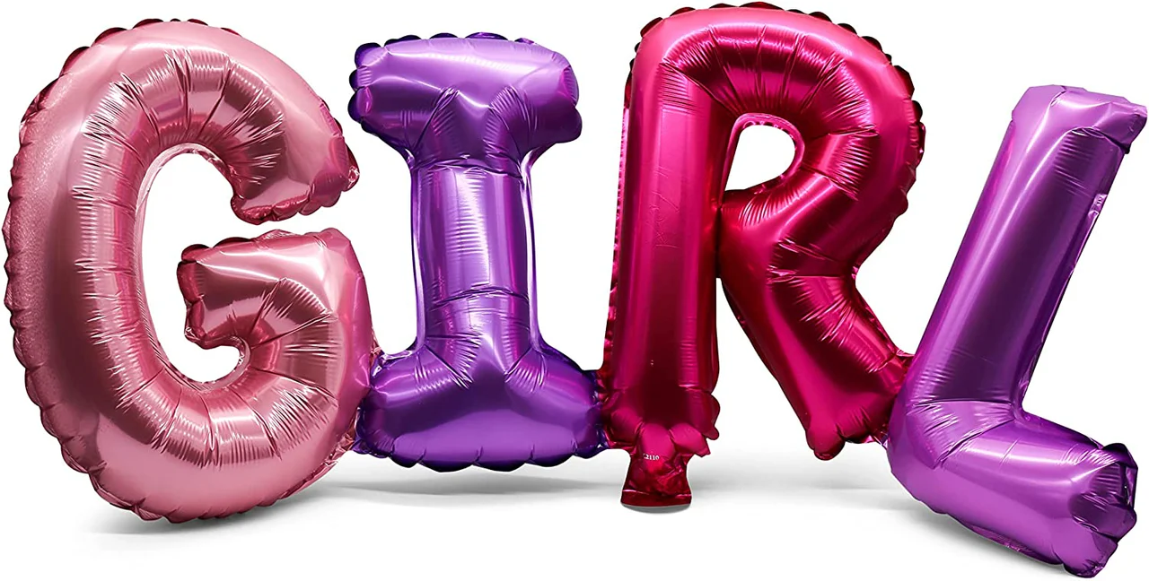 22 Inch Its A Girl Decoration Foil Balloons (Multicolor) (Pack of 4) - Image 5
