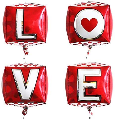 22 Inch Multicolor 4D Love Square Six-Sided Balloon - Image 2