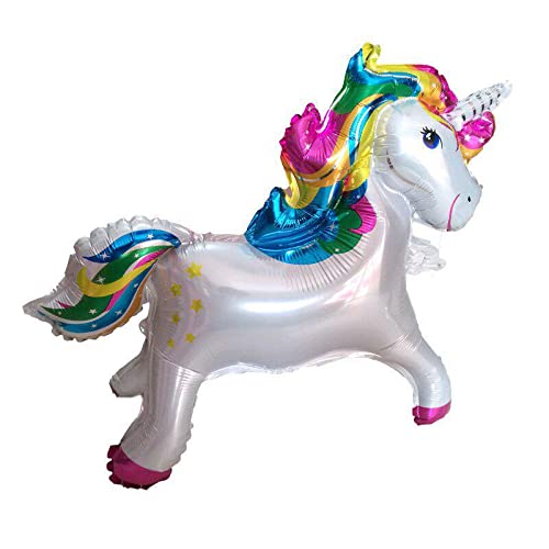 24 Inch White 4D Unicorn Foil Balloon - Image 2