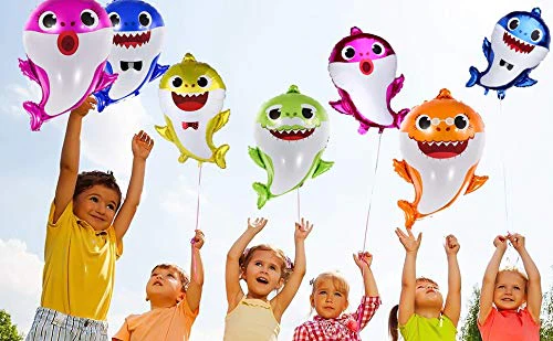 25 Inch Baby Shark Shaped Foil Balloon (Purple) (Pack of 1) - Image 5