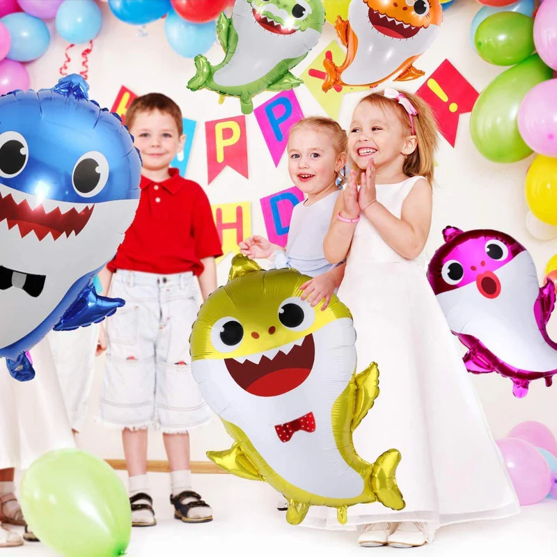 25 Inch Baby Shark Shaped Foil Balloon (Yellow) (Pack of 1) - Image 3