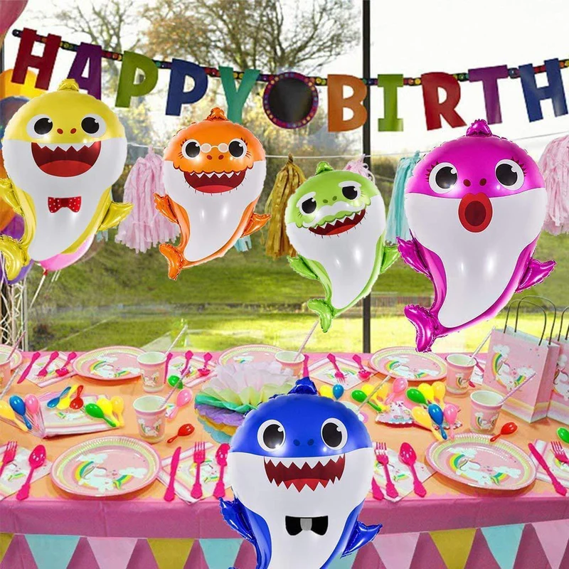 25 Inch Baby Shark Shaped Foil Balloon (Yellow) (Pack of 1) - Image 4