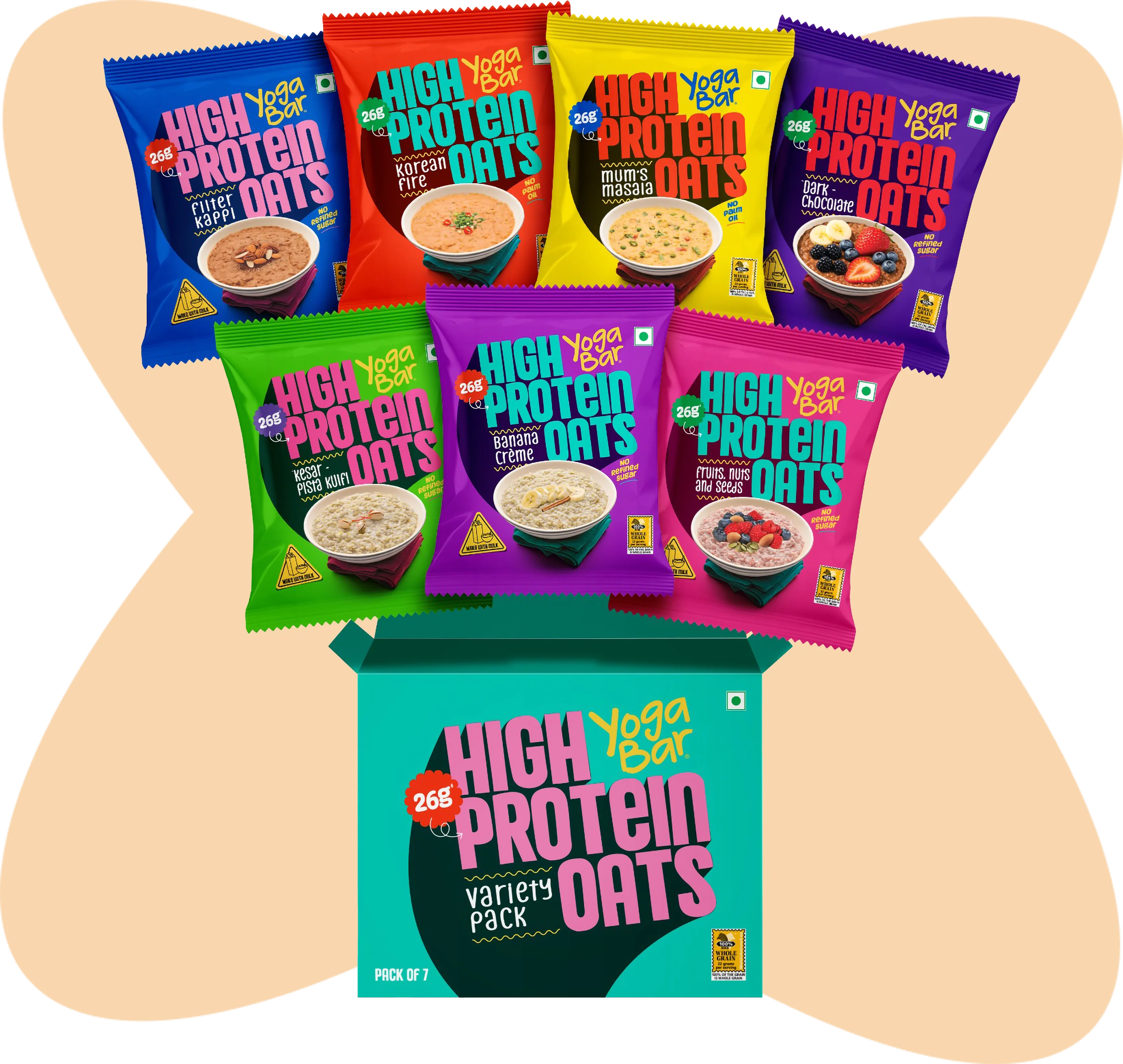 26g High Protein Oats Variety Pack - 7 flavours 330g - Image 202