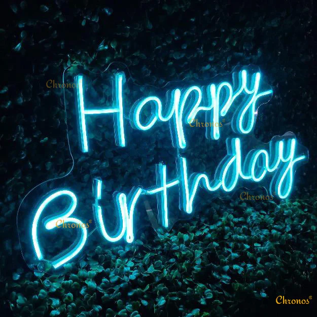 27 Inch Happy Birthday Led Neon Light Sign (Skyblue)(Pack of 1) - Image 2