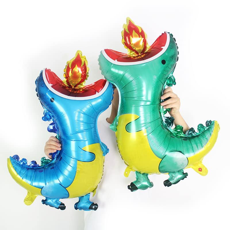 28 Inch Blue Happy Birthday Dragon Combo Foil Balloon Set (Pack of 5) - Image 3