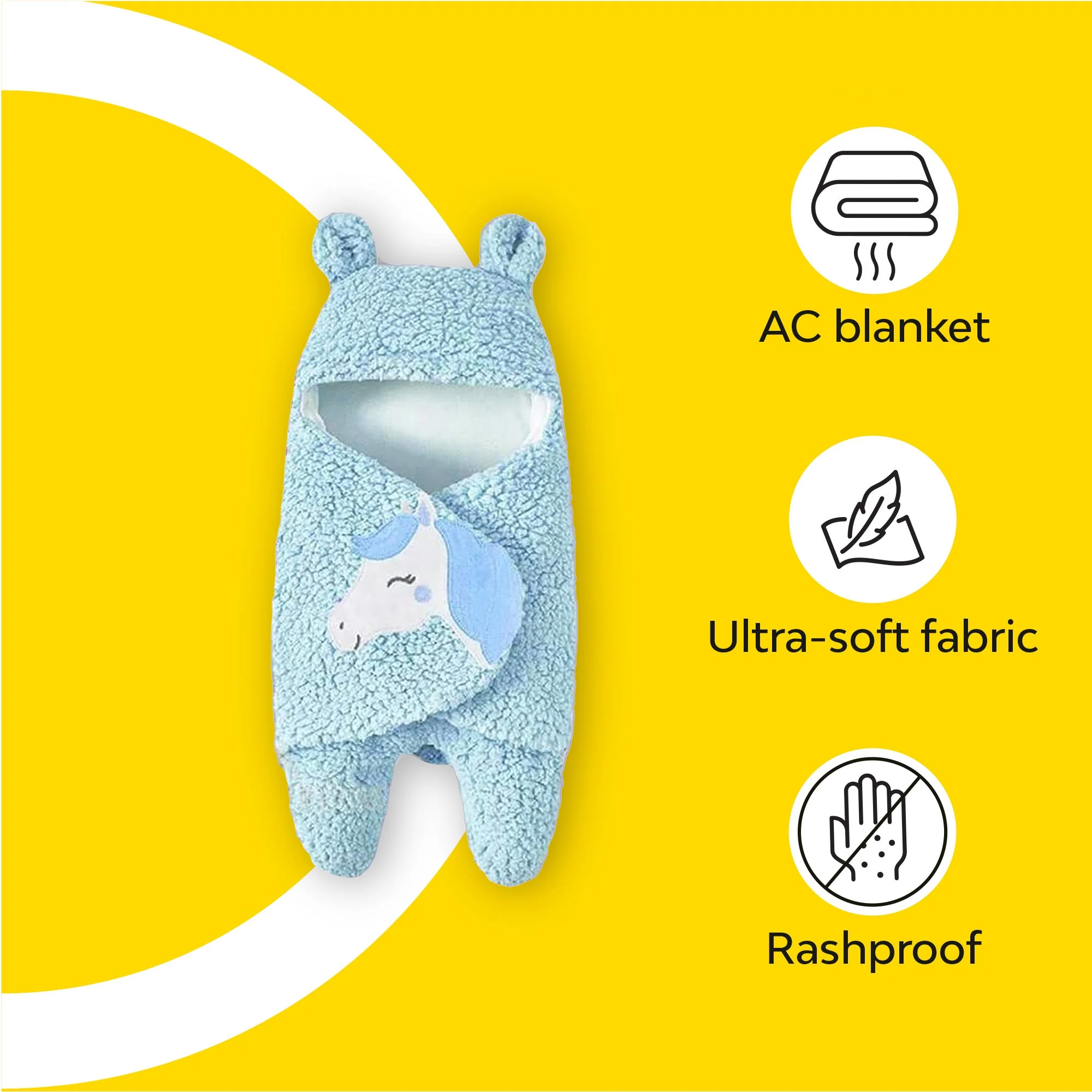 3-In-1 Fleece Unicorn Hooded Wrap With Velcro Lock | Set Of 2 - Image 28