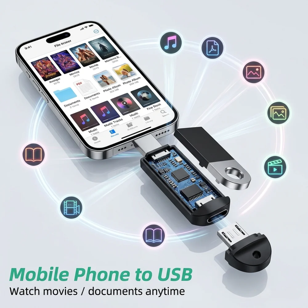 3 in 1 Metal OTG Adapter Type C & Micro USB To USB A - Duo Link - Image 3