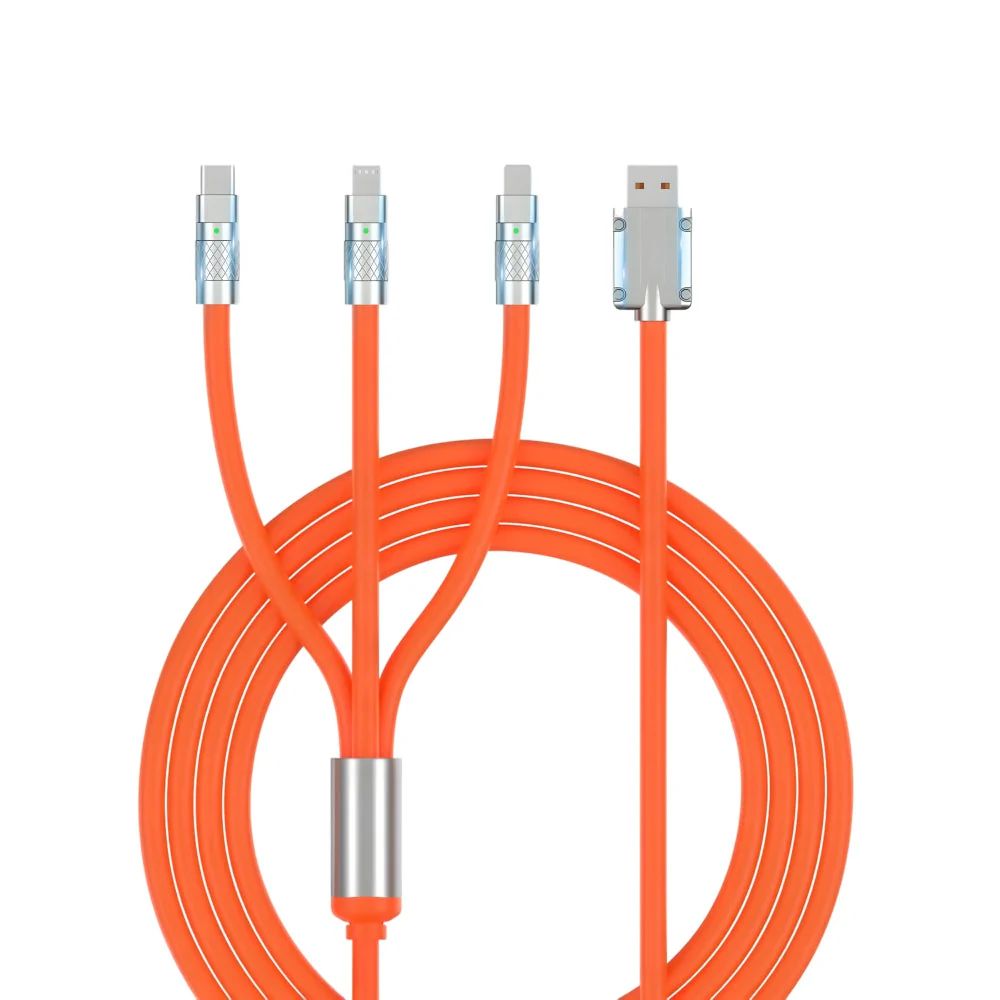 3 in 1 Multipin 120W Fast Charging Cable With Type-C Lightning Micro - Triglo