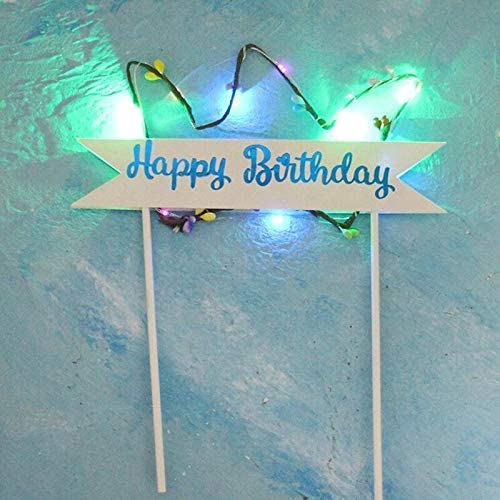 3 Inch Happy Birthday Crown Shape Multicolor Led Cake Toppers - Image 4