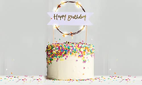 3 Inch Happy Birthday Round Multicolor Led Cake Toppers  Supplies - Image 2