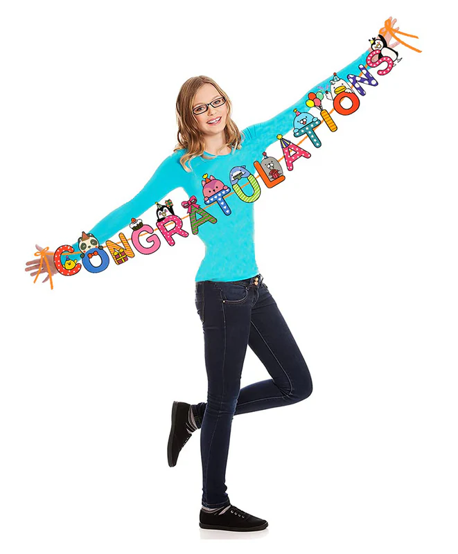 3 Meter Congratulation Letter Banner With Magical Alphabets (Pack of 1) - Image 4