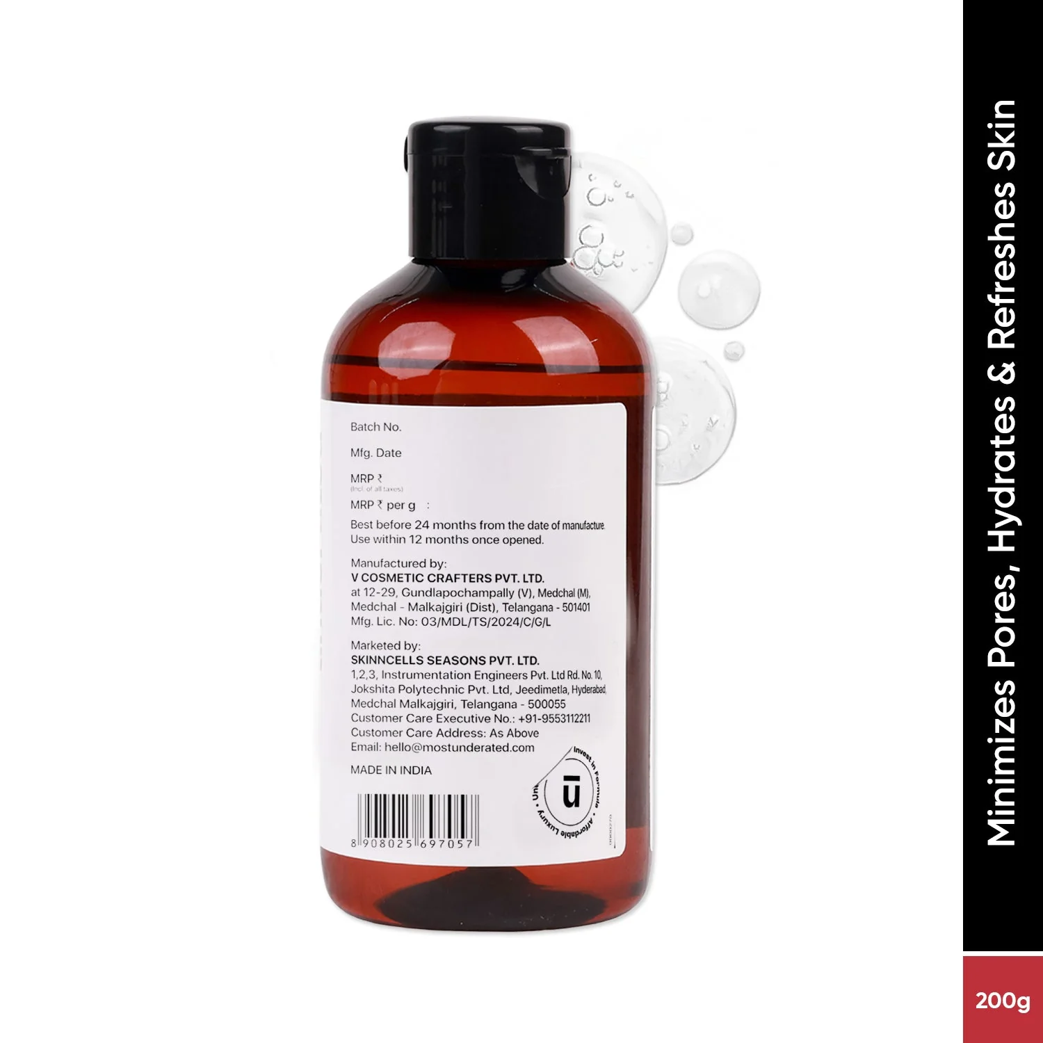 3% Niacinamide + 1% Hyaluronic Acid Pore Minimizing Toner - 200g | Hydrating and Pore Refining - Image 4