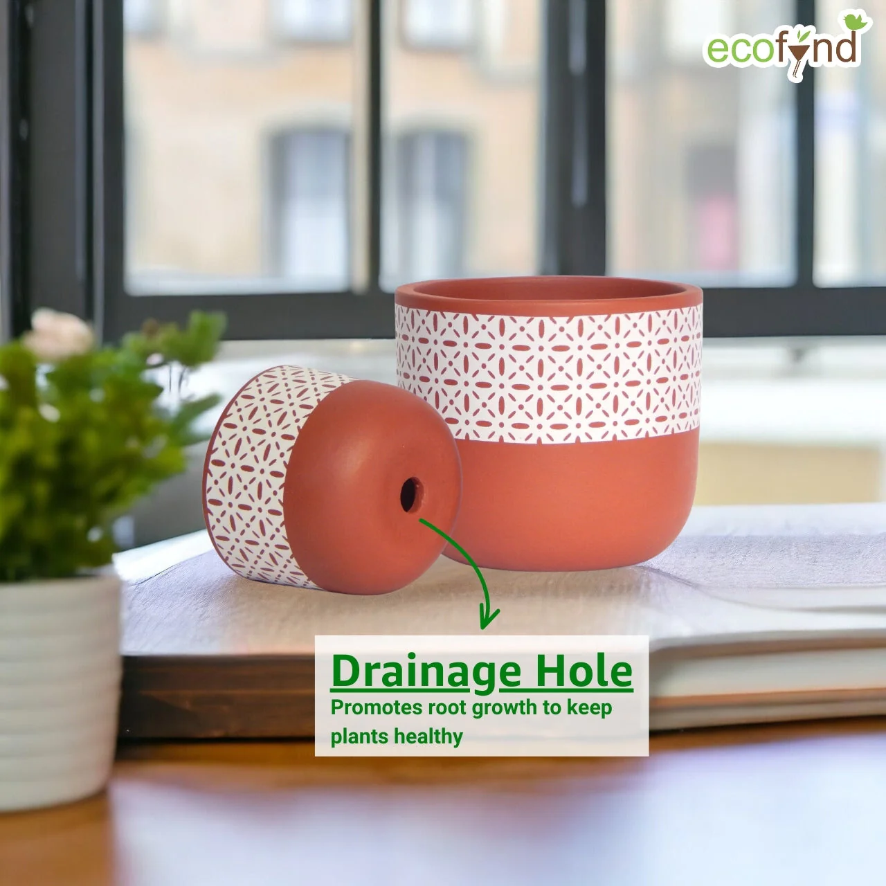 3 Pack Terracotta Pots for Plants - Image 2