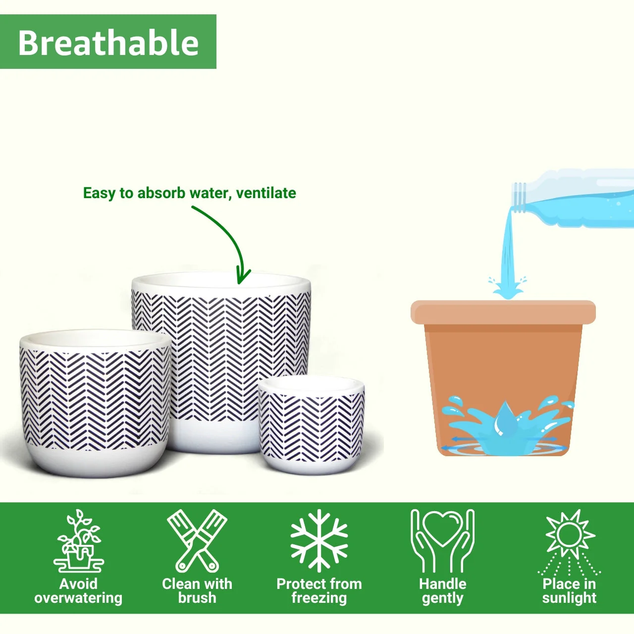 3 Pack Terracotta Pots for Plants - Image 5