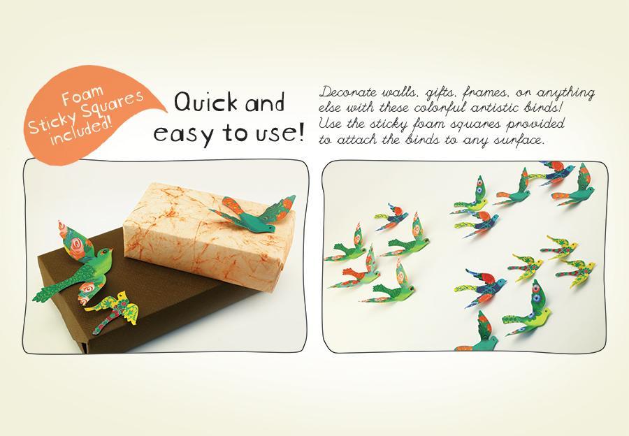 3 Packs of 24 Decorative Paper Birds - 72 Birds - Image 7