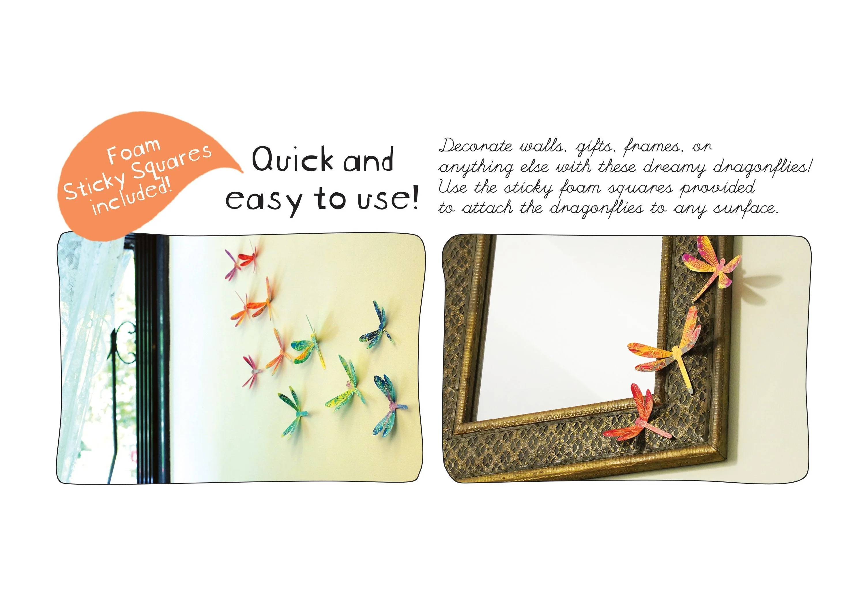 3 packs of 24 Decorative Paper Dragonflies = 72 Dragonflies - Image 3