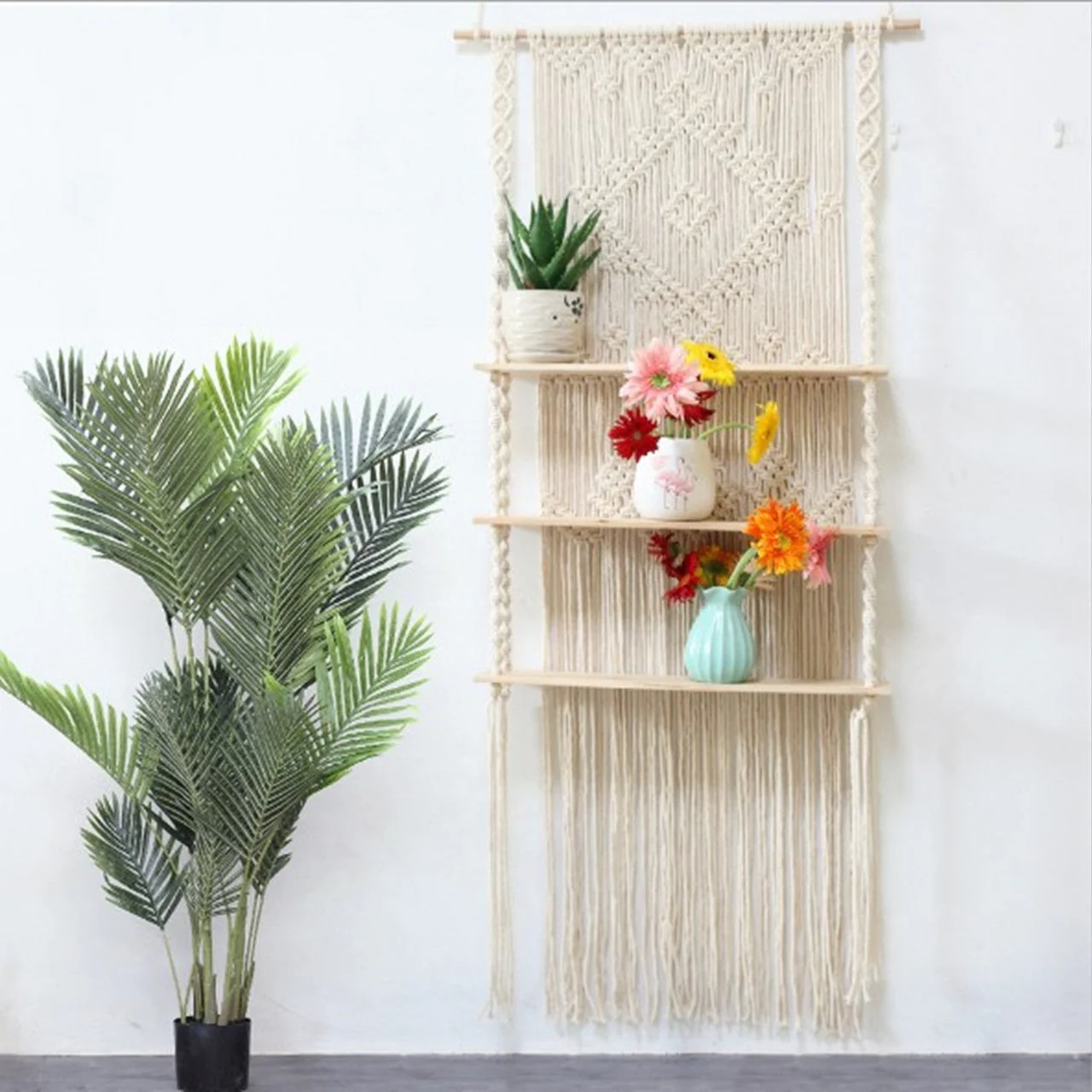 3-Tier Macrame Hanging Shelf