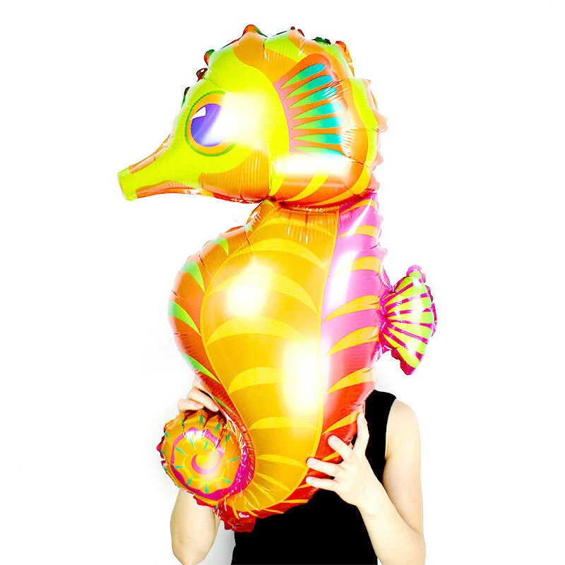 30 Inch Multicolor Hippocampus Sea Horse Shaped Foil Balloon (Pack of 1) - Image 5