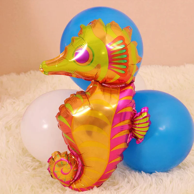 30 Inch Multicolor Hippocampus Sea Horse Shaped Foil Balloon (Pack of 1) - Image 6