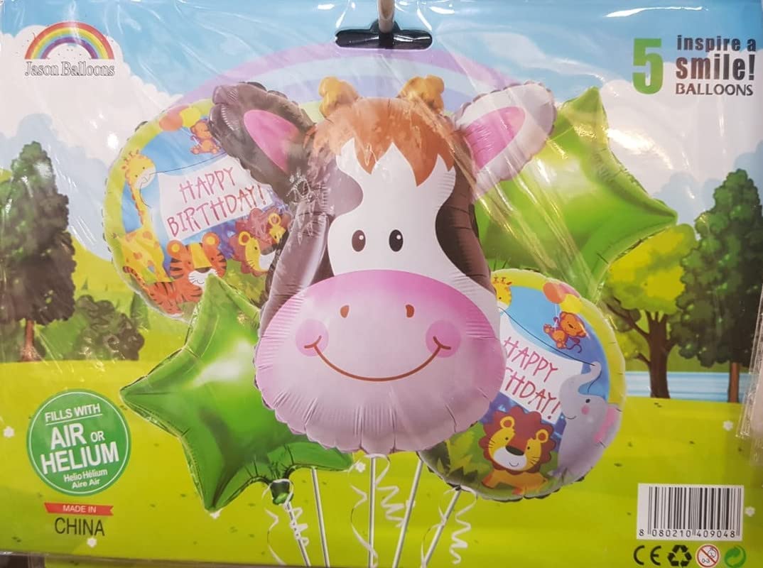 32 Inch 1 Cow Foil Balloon With 12 Inch Happy Birthday And Star Balloons (Pack of 5) - Image 2