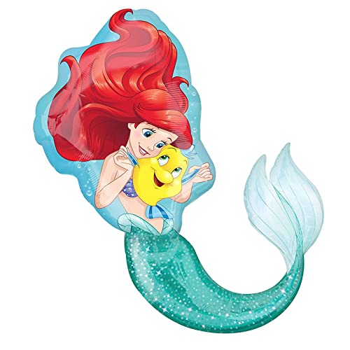 32 Inch Multicolor Little Mermaid Ariel Mylar Foil Balloon (Pack of 5) - Image 2