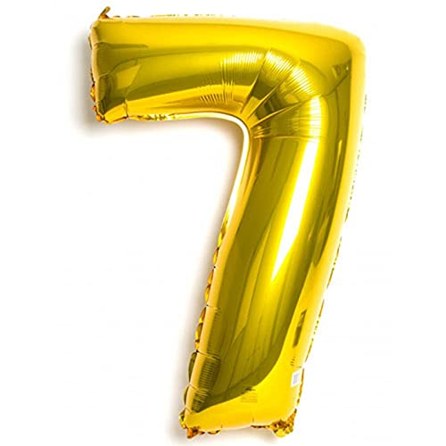 32 Inch Number 7 Gold Foil Balloon With 20 Pcs Confetti Balloons - Image 2