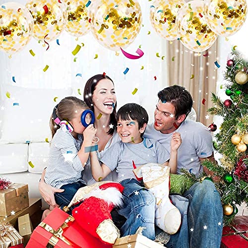 32 Inch Number 8  Gold Foil Balloon With 5 Pcs Confetti Balloons - Image 5