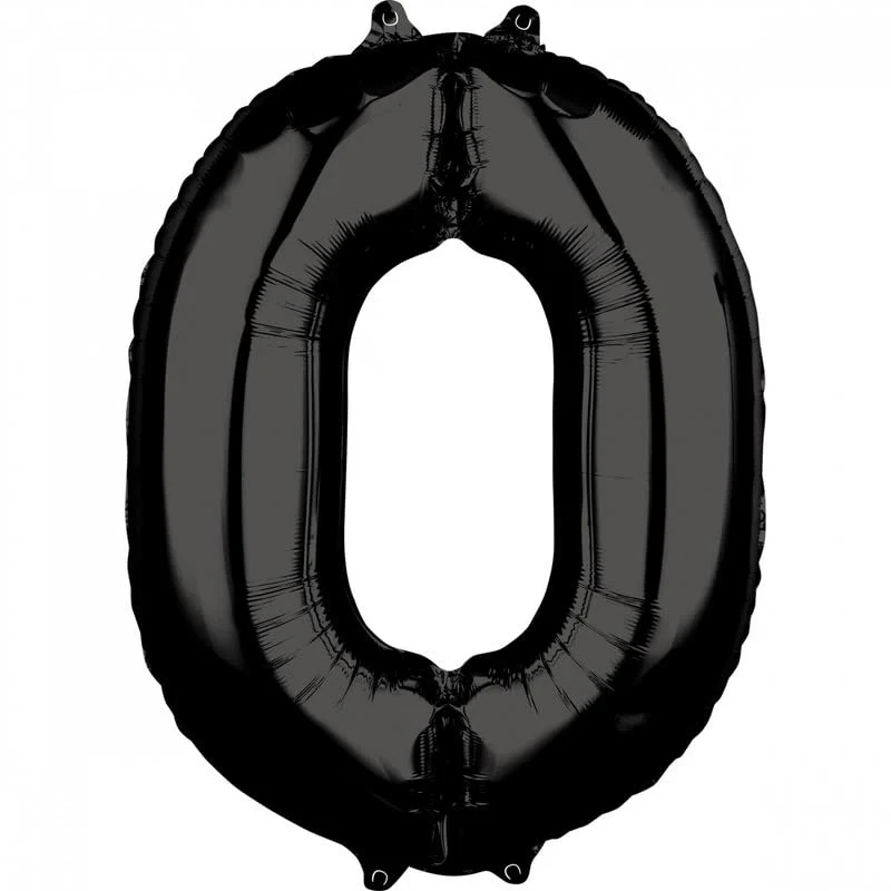 32 Inch Solid 100 Number Black Foil Balloon - Image 3
